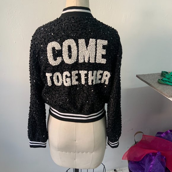Alice+Olivia Limited Addition Beatles Sequined Bomber Jacket - Picture 3 of 4